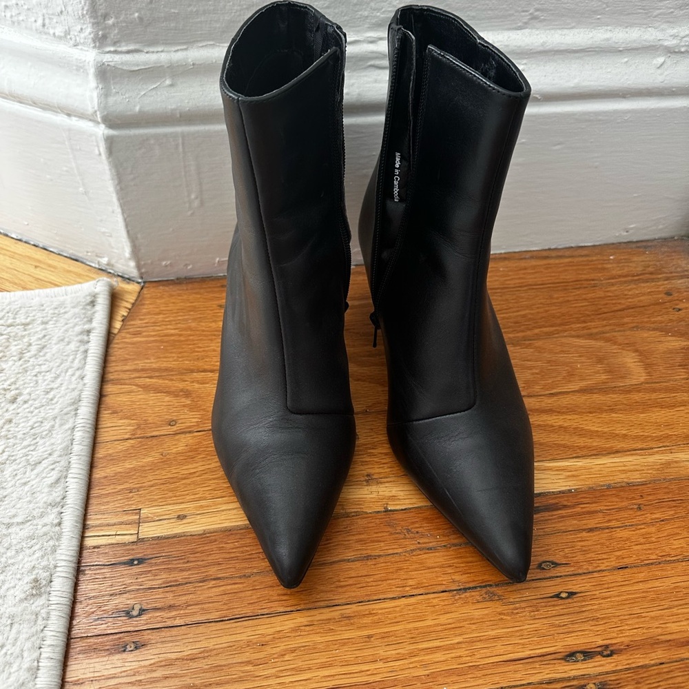 M&S black kitten heel bootie - worn once!